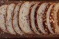 Toasted sliced Ã¢â¬â¹Ã¢â¬â¹bread with lots of seeds